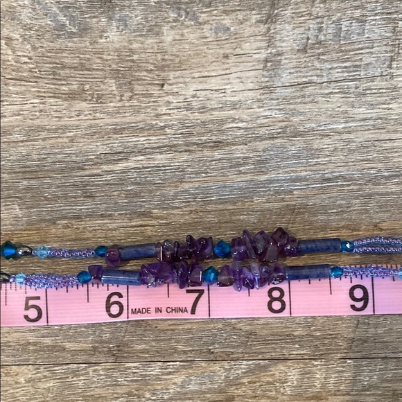 Amethyst Beaded Celestial Inspired Handmade Necklace with Circular Pendant - Picture 15 of 16